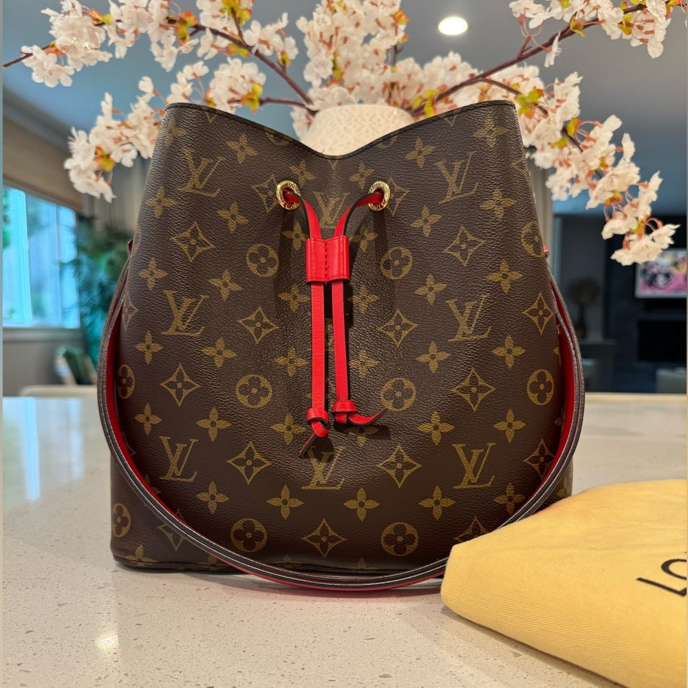 Louis Vuitton Brown and Red Monogram Bag